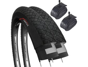 Fincci Set Paar 20 x 1,95 Inch 53-406 Banden met Schrader Binnenbanden voor BMX of Kinder Fiets (Pak van 2)