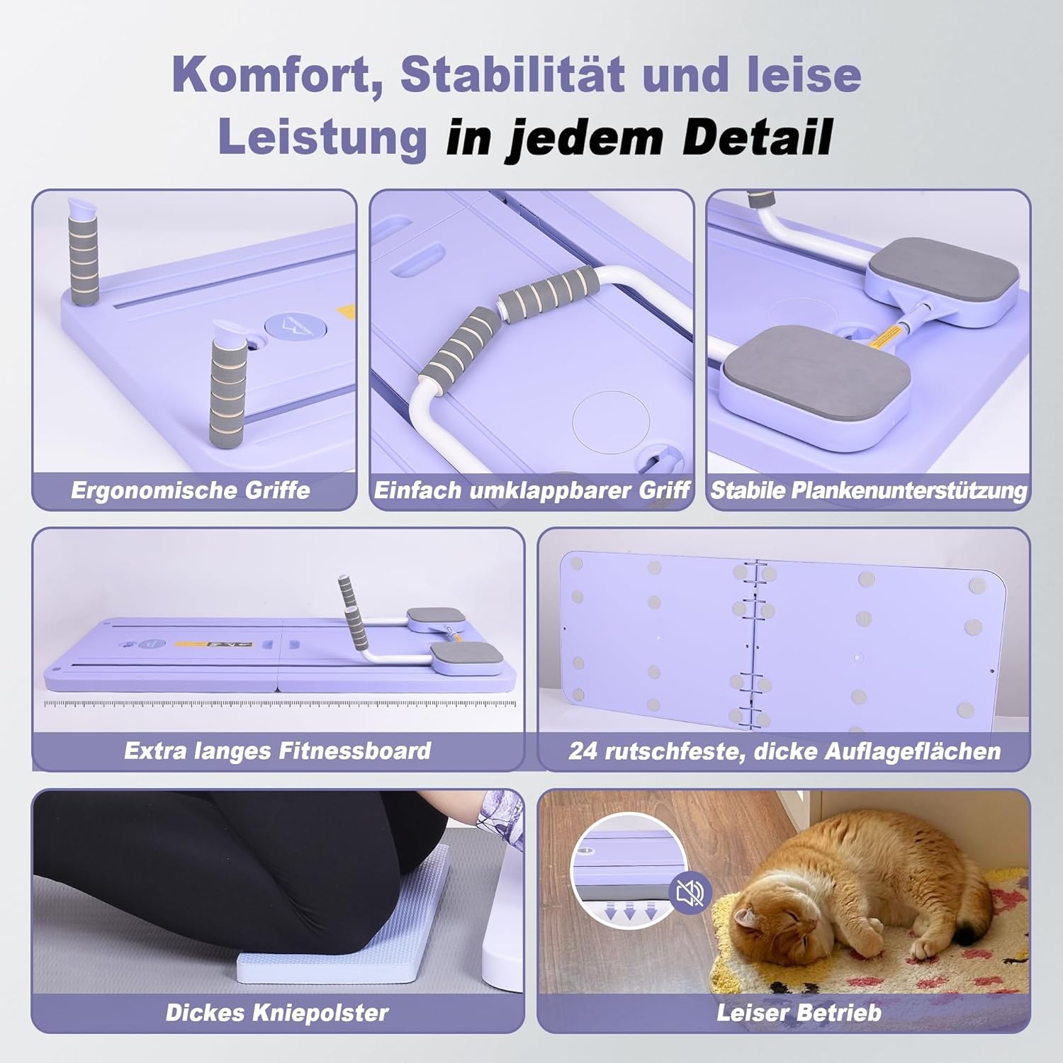 Pilates Board & Reform-set voor thuis met 23 kg rugkracht – multifunctioneel opvouwbaar pilatesapparaat incl. knieschijf en videohandleiding