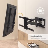 BONTEC TV Muurbeugel voor 32-85 Inch LED LCD Platte en Gebogen Schermen, Draaibare en Kantelbare TV Beugel, Sterke Dubbele Bevestiging tot 60KG, Max VESA 600x400mm