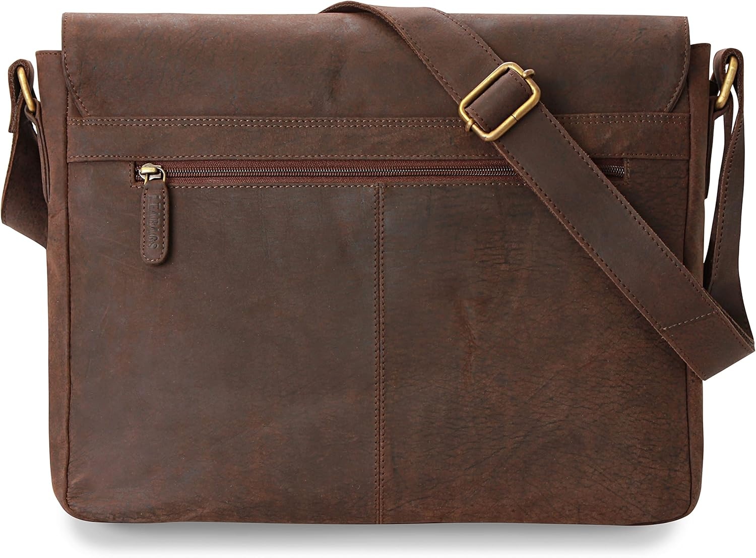 LEABAGS Lederen aktetas voor heren en dames, echt leer, laptoptas tot 13 inch, schoudertas met schouderriem, messenger bag, werktas, lerarentas, beige, Eén maat, Boheems, gedeconstrueerd,
