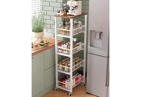 Ruimtebesparende Opslagwagen Wit - 40% Korting!