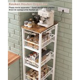 Ornestia Metalen Opslagwagen met 5 etages, wit, 30.5 x 39 x 107.2 cm