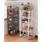 Ornestia Metalen Opslagwagen met 5 etages, wit, 30.5 x 39 x 107.2 cm