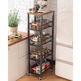 Ornestia Metalen Opslagwagen met 5 etages, wit, 30.5 x 39 x 107.2 cm