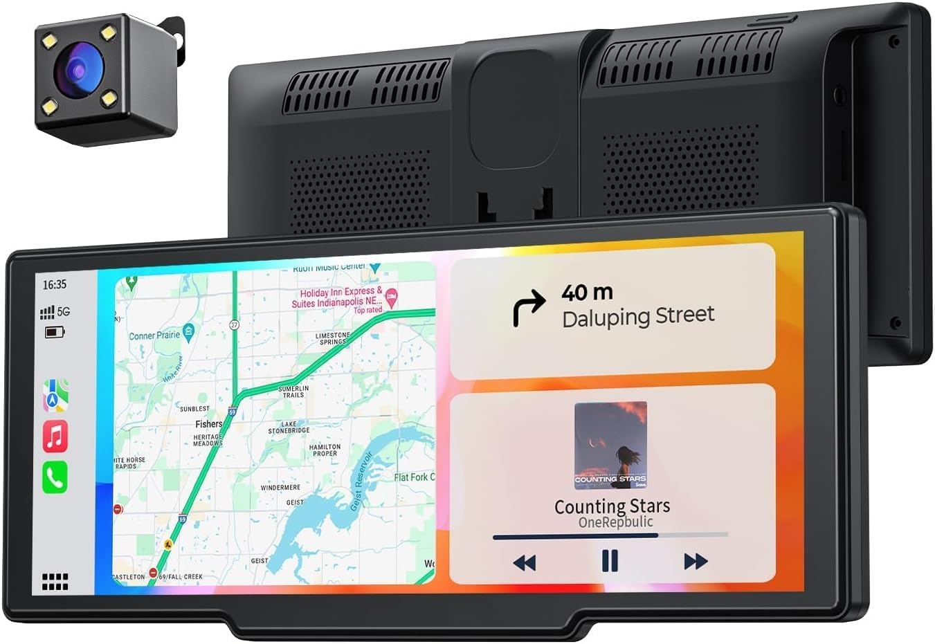 8.1" Draagbaar Auto Scherm met Apple CarPlay & Android Auto - 60FPS, OTA Updates, Achteruitrijcamera, Bluetooth