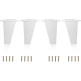 Set van 4 witte meubelpoten - Schuine meubelpoten - Hoogte 120 mm - Materiaal: ABS kunststof - Scandinavisch design - Inclusief schroeven (4 stuks)