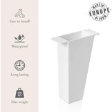 Set van 4 witte meubelpoten - Schuine meubelpoten - Hoogte 120 mm - Materiaal: ABS kunststof - Scandinavisch design - Inclusief schroeven (4 stuks)