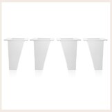 Set van 4 witte meubelpoten - Schuine meubelpoten - Hoogte 120 mm - Materiaal: ABS kunststof - Scandinavisch design - Inclusief schroeven (4 stuks)