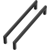 Goldenwarm 10 stuks zwarte kastgrepen met een lochafstand van 160 mm, zwarte meubelgrepen, roestvrij staal, keukengrepen, grepen voor kasten, keukengrepen