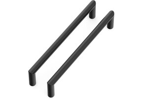 Zwarte RVS Kastgrepen (10 stuks) - Matzwart, 160mm hartafstand
