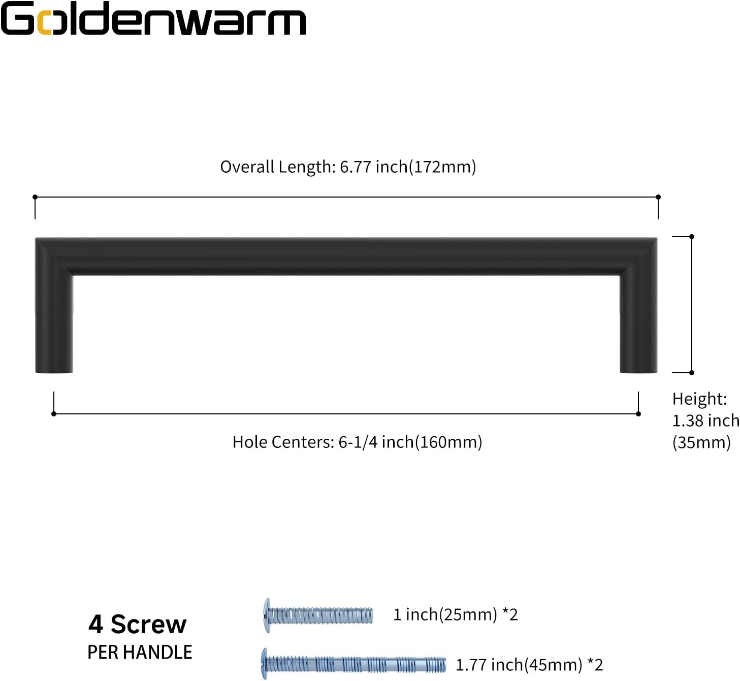 Goldenwarm 10 stuks zwarte kastgrepen met een lochafstand van 160 mm, zwarte meubelgrepen, roestvrij staal, keukengrepen, grepen voor kasten, keukengrepen