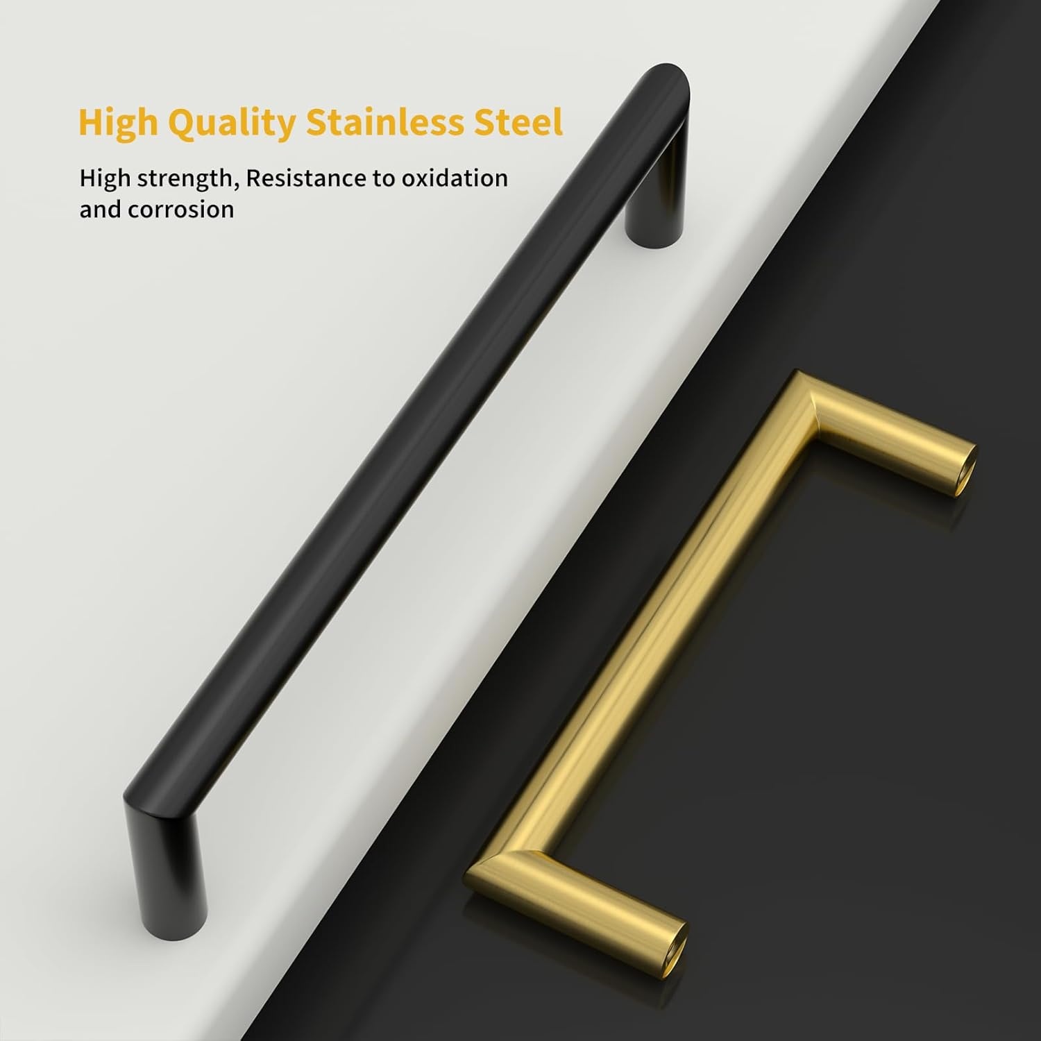 Goldenwarm 10 stuks zwarte kastgrepen met een lochafstand van 160 mm, zwarte meubelgrepen, roestvrij staal, keukengrepen, grepen voor kasten, keukengrepen