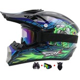 Motocross Fullface MTB-helm voor kinderen, met handschoenen, masker bril, downhill motorhelm kinderen, helmset heren ATV motorhelm, MX Enduro, MTB-helm, motorhelm, downhill helm