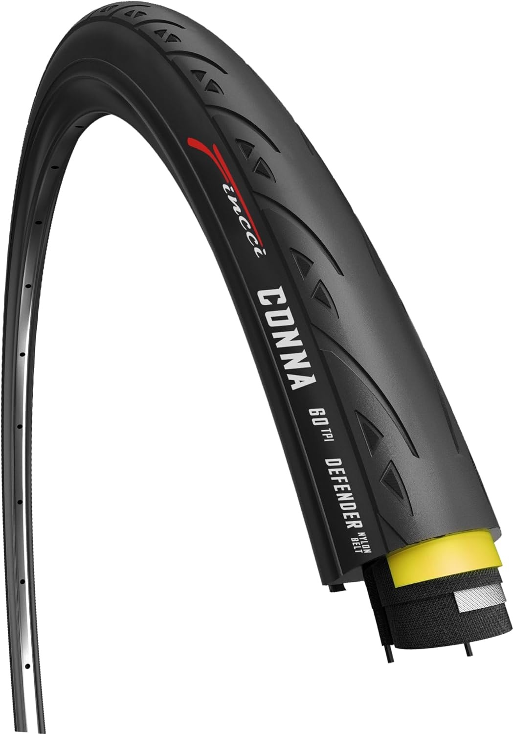 Fincci Racefiets-fietsband 28 inch - banden onafbladbaar 700c x23 met 1 mm lekbescherming, 60 TPI, fietsmantel 23-622 voor racefiets, stadsrijden, toerfiets, race, e-bike