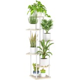 LyTaispuly 6 etages, houten metalen plantenstandaard, binnen en buiten, hoek van 115 cm, bloemenrek, plantenrek voor meerdere planten, bloemenstandaard, plantentrap, outdoor, balkon, tuin, woonkamer