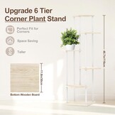 LyTaispuly 6 etages, houten metalen plantenstandaard, binnen en buiten, hoek van 115 cm, bloemenrek, plantenrek voor meerdere planten, bloemenstandaard, plantentrap, outdoor, balkon, tuin, woonkamer
