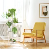 LyTaispuly 6 etages, houten metalen plantenstandaard, binnen en buiten, hoek van 115 cm, bloemenrek, plantenrek voor meerdere planten, bloemenstandaard, plantentrap, outdoor, balkon, tuin, woonkamer