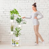 LyTaispuly 6 etages, houten metalen plantenstandaard, binnen en buiten, hoek van 115 cm, bloemenrek, plantenrek voor meerdere planten, bloemenstandaard, plantentrap, outdoor, balkon, tuin, woonkamer