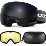 Odoland Set Skibrillen met Verwisselbare Lenzen, Verwisselbare Magnetische Anticondenslenzen en UV-bescherming, Skibril voor Volwassenen en Tieners