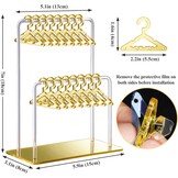 NiHome Acryl oorbelhouder met uniek tweetraps design, schattige miniatuur kleerhangers met ruime opbergruimte voor 48 paar, spiegeldisplay voor thuis wastafel en detailhandel