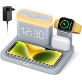 5-in-1 Laadstation met Alarmklok en Nachtlamp voor Apple Watch & iPhone