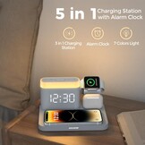 5-in-1 Laadstation met Alarmklok en Nachtlamp voor Apple Watch & iPhone