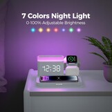5-in-1 Laadstation met Alarmklok en Nachtlamp voor Apple Watch & iPhone
