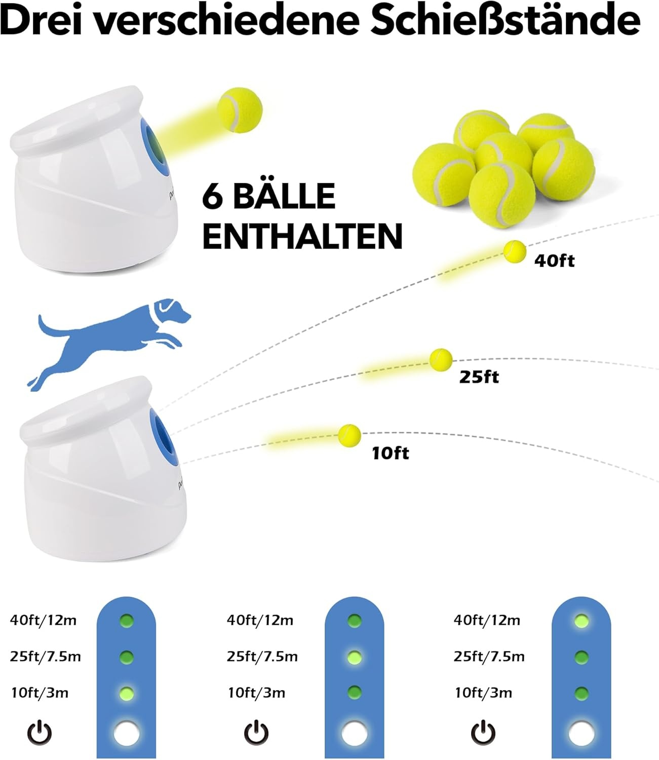 Pet Prime Automatische Balwerper voor Grote Honden - Zwart, One Size