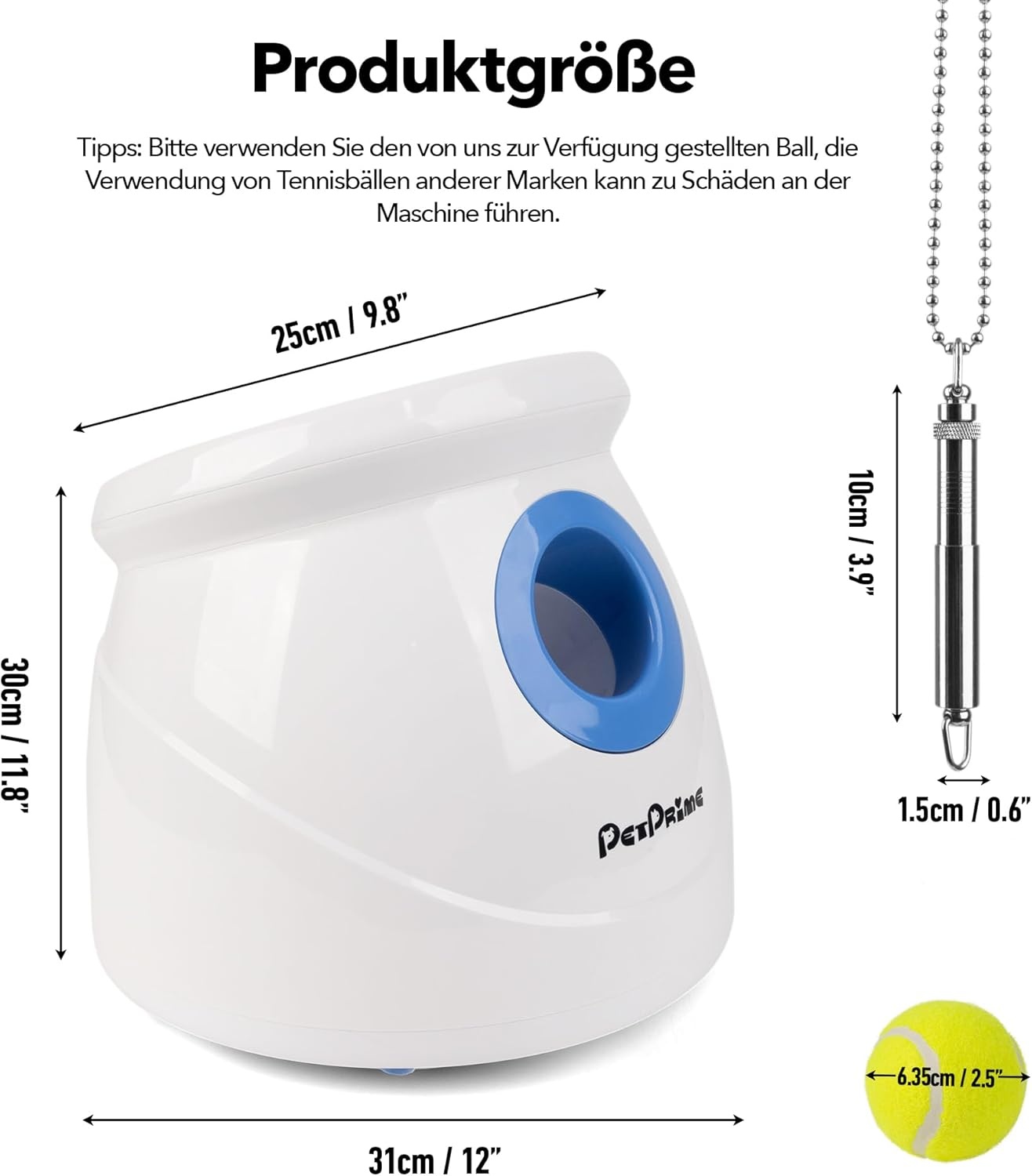 Pet Prime Automatische Balwerper voor Grote Honden - Zwart, One Size