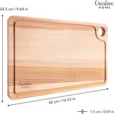 Creative Home Grote Houten Snijplank voor Vlees | 42 x 24,5 x 1,5 cm (+/- 1 cm) | Snijplank met Sapgroef en Handvat | Natuurlijk Beukenhout | Omkeerbaar | Ideaal voor Elk Huis en Keuken