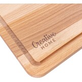 Creative Home Grote Houten Snijplank voor Vlees | 42 x 24,5 x 1,5 cm (+/- 1 cm) | Snijplank met Sapgroef en Handvat | Natuurlijk Beukenhout | Omkeerbaar | Ideaal voor Elk Huis en Keuken