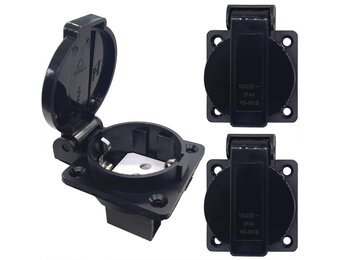 Waterdicht IP44 Europees stopcontact voor type E/F-stekker, 16 A, stofdicht, regenbestendig Duits/Frans industrieel stopcontact met afdekking (3 stuks)