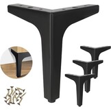 4x Zwarte Metalen Meubelpoten 10cm - Triangel Design met 44% Korting