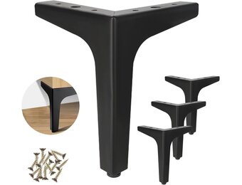 Zwarte Metalen Meubelpoten 10 cm - 4 stuks - 39% Korting