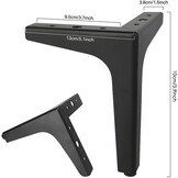 Zwarte Metalen Meubelpoten 10 cm - 4 stuks - 39% Korting