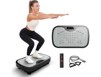 JOROTO JV30 Vibratieplaat | Training voor het hele lichaam voor thuis| 9 Schudstanden | 99 Trillingsniveaus | met Afstandsbediening Weerstandsbanden | Belastbaarheid 150kg | Gewichtsverlies