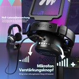 MAONO Gaming RGB, condensatormicrofoon met ruisonderdrukking voor streaming podcast studio, USB-microfoon voor PS5/PS4/Mac met bestuurbare RGB-verlichting, demper, versterkingscontrole, DGM20