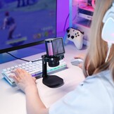 MAONO Gaming RGB, condensatormicrofoon met ruisonderdrukking voor streaming podcast studio, USB-microfoon voor PS5/PS4/Mac met bestuurbare RGB-verlichting, demper, versterkingscontrole, DGM20