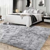 SUBEEN Modern Woonkamer Vloerkleed Langpolig Zacht Vloerkleed Rechthoekig Vloerkleed Luxe Vloerkleed Gezellige Woonkamer Meisjes Kinderen Antislip Vloerkleed (Lichtgrijze, 80x160cm)