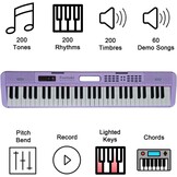61 Toetsen Elektronisch Toetsenbord Piano voor Volwassenen met Oplichtende Toetsen 61 Compacte Toetsen Digitale Piano's - Perfecte Beginner Piano Paars' - Maat Volledig