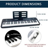 61 Toetsen Elektronisch Toetsenbord Piano voor Volwassenen met Oplichtende Toetsen 61 Compacte Toetsen Digitale Piano's - Perfecte Beginner Piano Paars' - Maat Volledig