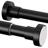 1 douchestang zonder boren, roestvrijstalen kledingstang, telescoopstang voor balkon, douchegordijn (85-180 cm, Φ25 mm, zwart)