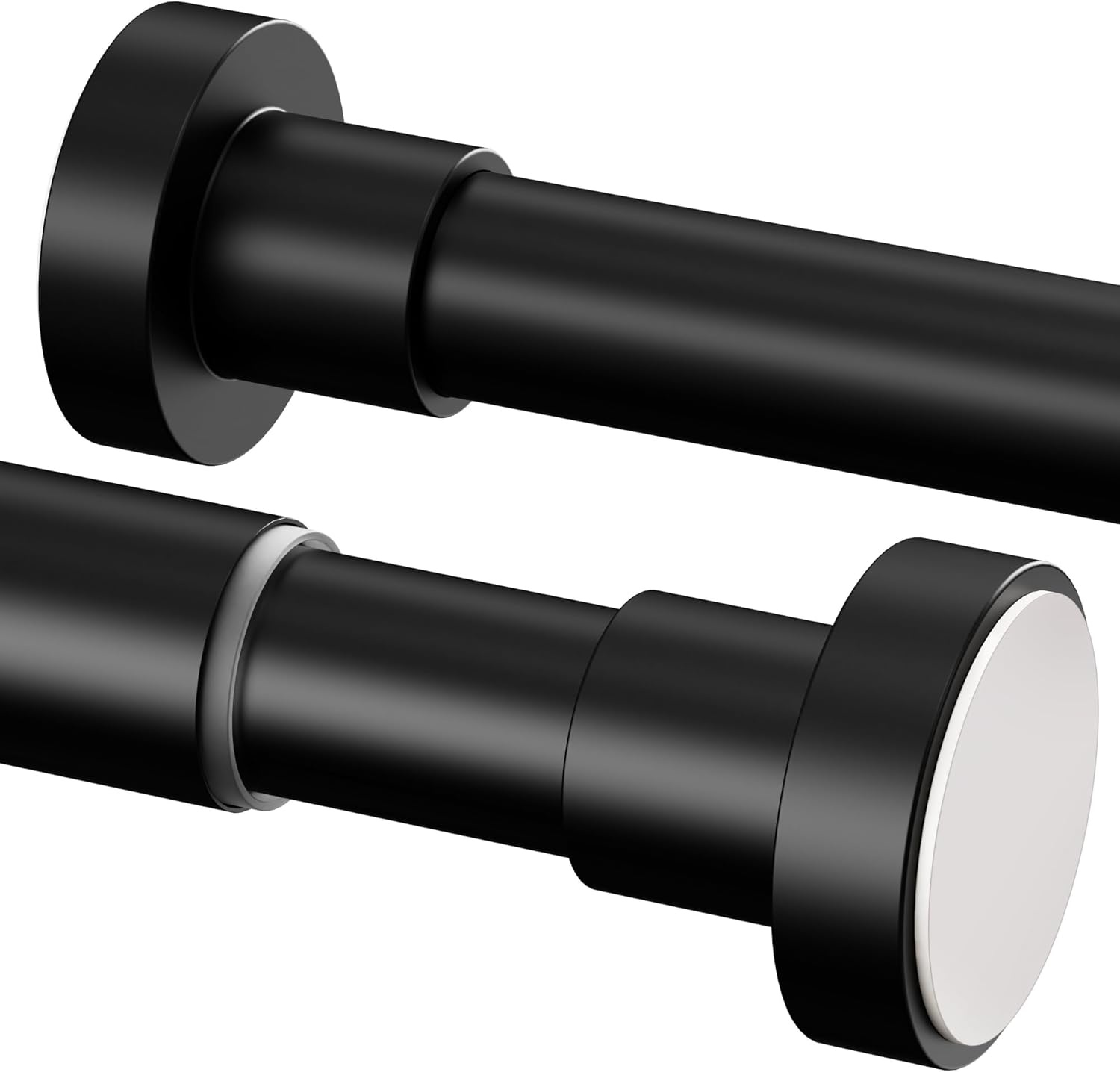 1 douchestang zonder boren, roestvrijstalen kledingstang, telescoopstang voor balkon, douchegordijn (85-180 cm, Φ25 mm, zwart)