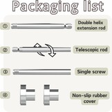 1 douchestang zonder boren, roestvrijstalen kledingstang, telescoopstang voor balkon, douchegordijn (85-180 cm, Φ25 mm, zwart)