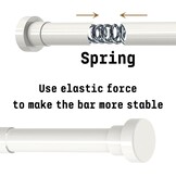 1 douchestang zonder boren, roestvrijstalen kledingstang, telescoopstang voor balkon, douchegordijn (85-180 cm, Φ25 mm, zwart)