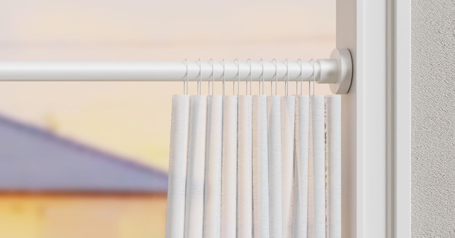 1 douchestang zonder boren, roestvrijstalen kledingstang, telescoopstang voor balkon, douchegordijn (85-180 cm, Φ25 mm, zwart)
