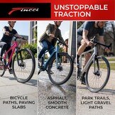Fincci Banden 700 x 32c - Paar inklapbare elastieken 28 inch 32-622 met 1 mm lekbescherming voor volwassenen, statisch, elektrisch, grind, straat en stadsfiets, verpakking van 2 stuks