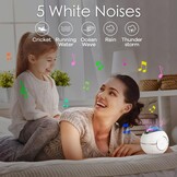 ibell Sterrenprojector, sterrenprojector, plafondprojector, kinderen, led, romantische muzieklamp, sterrenhemel, met USB, timer, afstandsbediening, cadeau voor volwassenen en kinderen