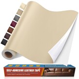 Lederen reparatiepleisters, beige, 40 x 100 cm, zelfklevend, reparatieset van kunstleer, zelfklevend, voor autostoelen, banken, jassen, tassen