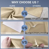 Lederen reparatiepleisters, beige, 40 x 100 cm, zelfklevend, reparatieset van kunstleer, zelfklevend, voor autostoelen, banken, jassen, tassen
